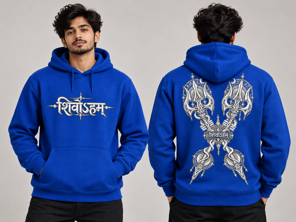 SHIVOHAM - Premium Cotton Hoodie (Royal Blue) #1323