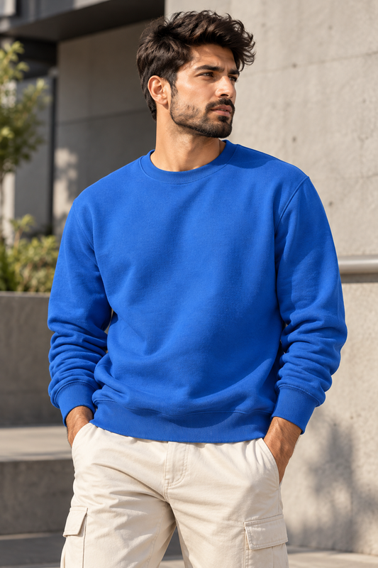 100% Premium Cotton Sweatshirt (Royal Blue) #1317