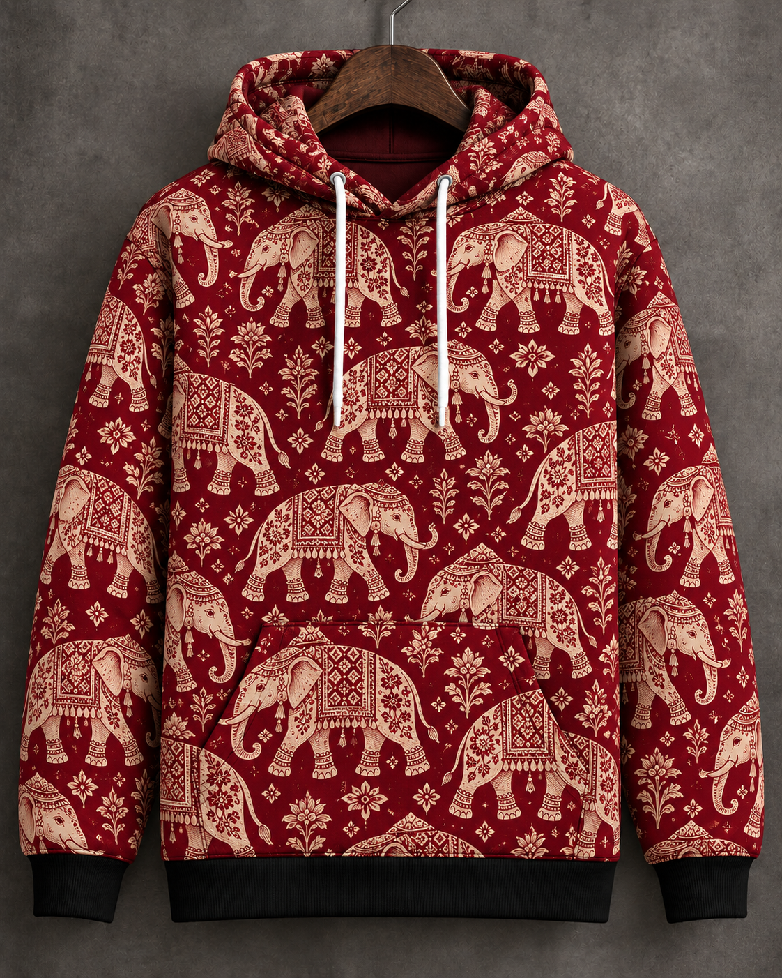 Heritage Elephant Printed Hoodie #1356