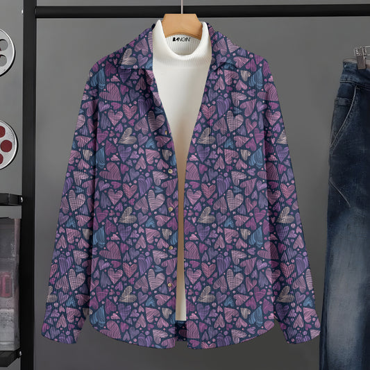 Printed Corduroy-Style Shirt for Men #967