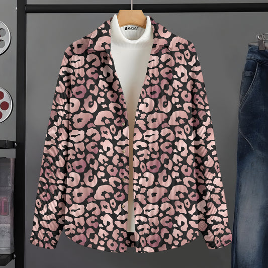 Printed Corduroy-Style Shirt for Men #971