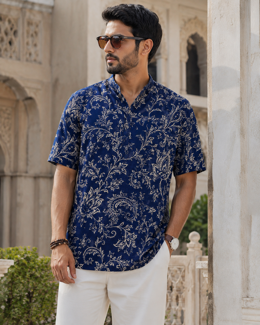 Men's Printed Short Kurta #1223