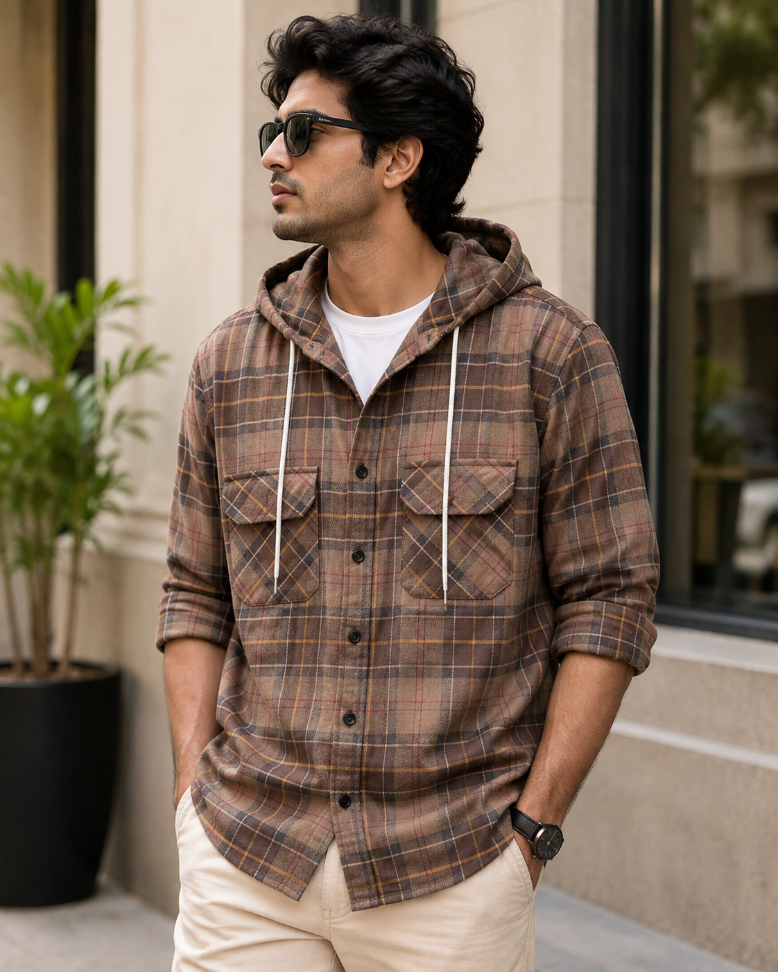 Premium Flannel Hooded Shirt #1232