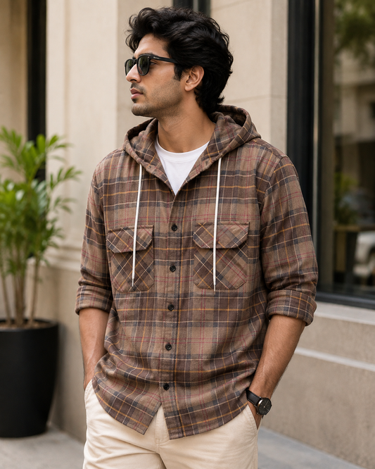 Premium Flannel Hooded Shirt #1232