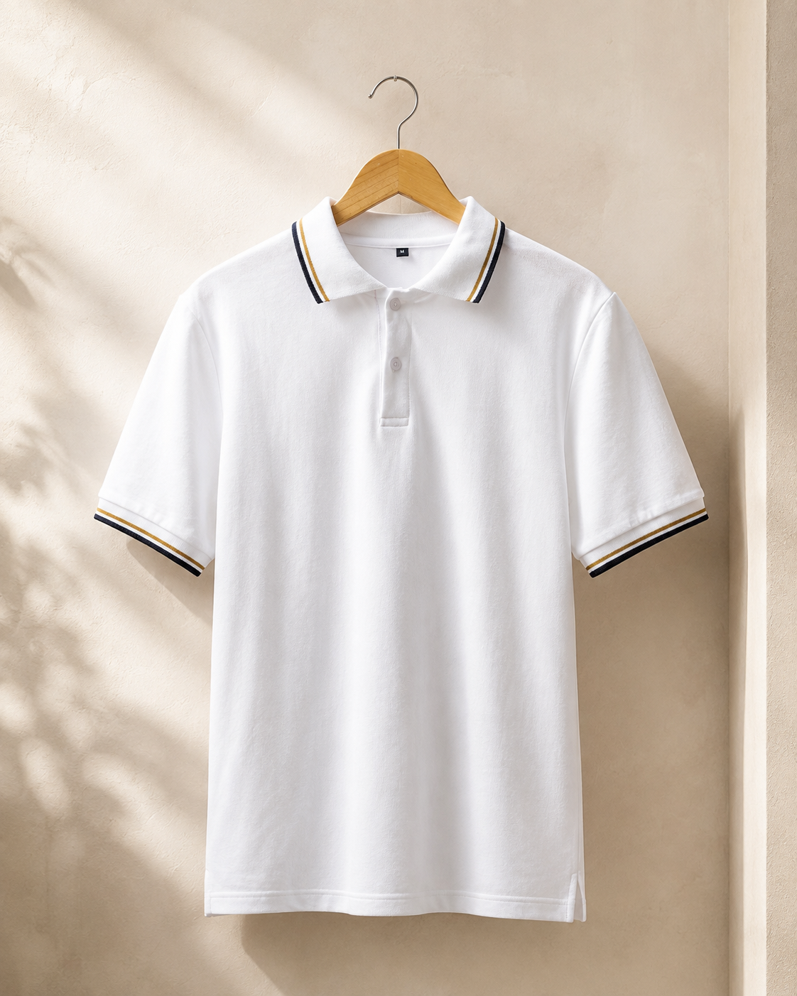 White Luxury Polo T-shirt (240 GSM Cotton) #1234