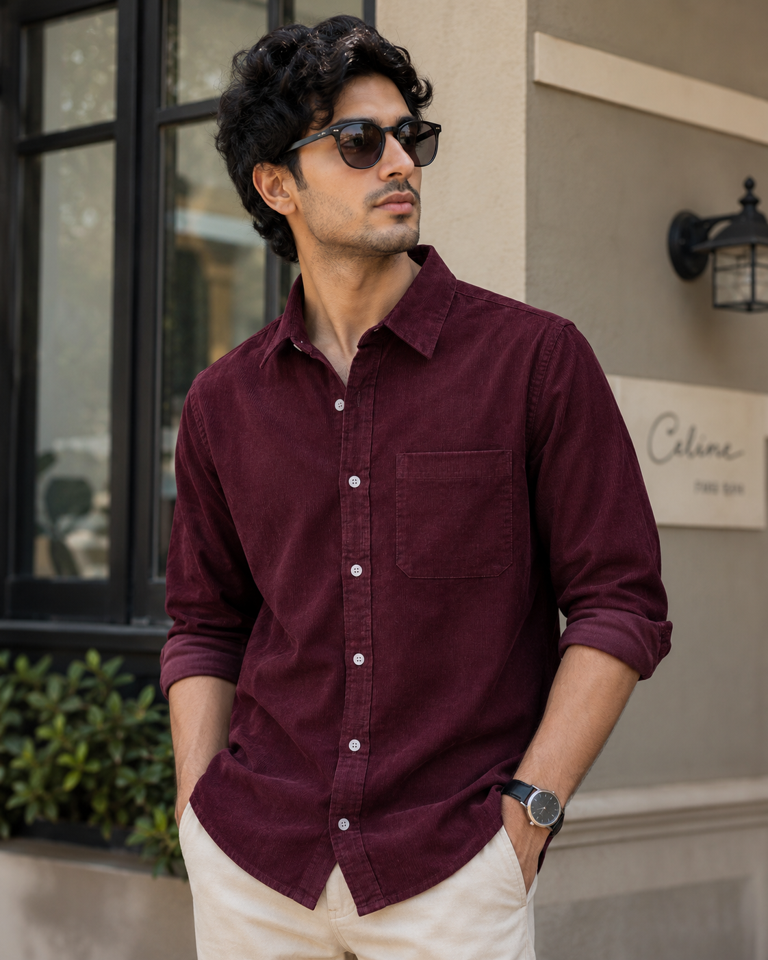 DEEP WINE - Premium Corduroy Shirt #1213