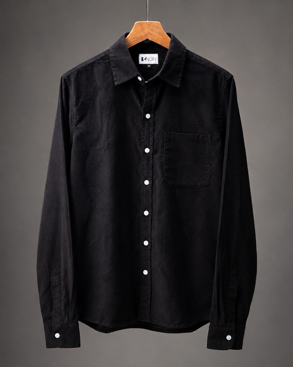 SHADOW BLACK - Premium Corduroy Shirt #1215