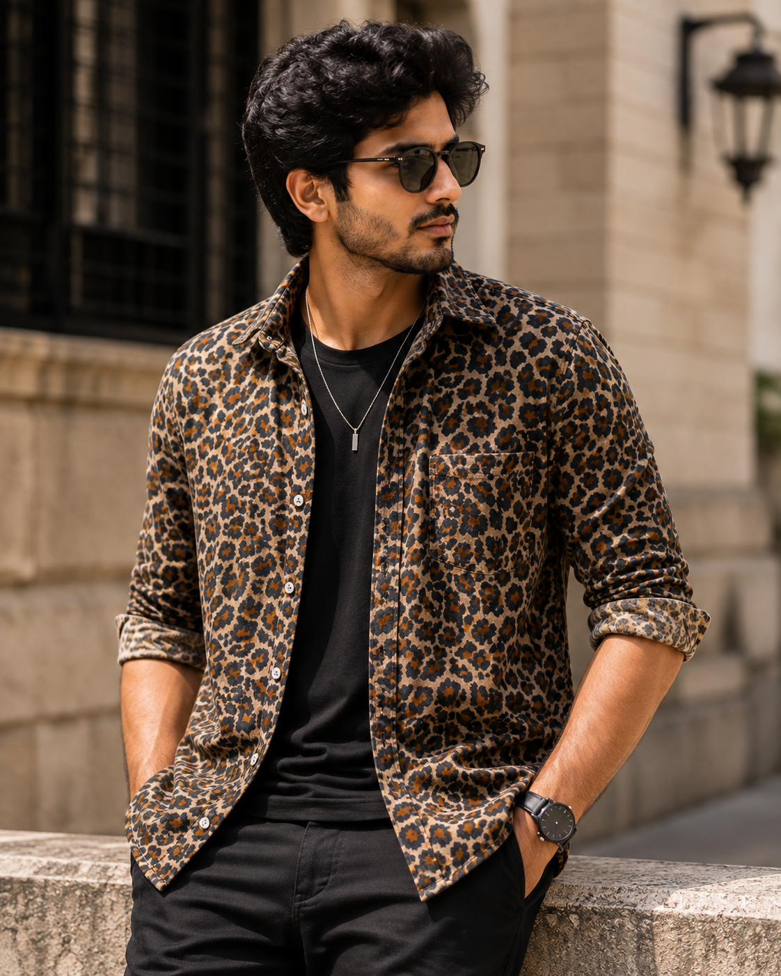 LEOPARD PRINT - Premium Corduroy Shirt #1216