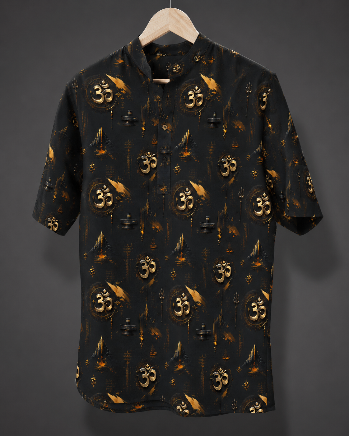 Men's Printed Short Kurta #1220