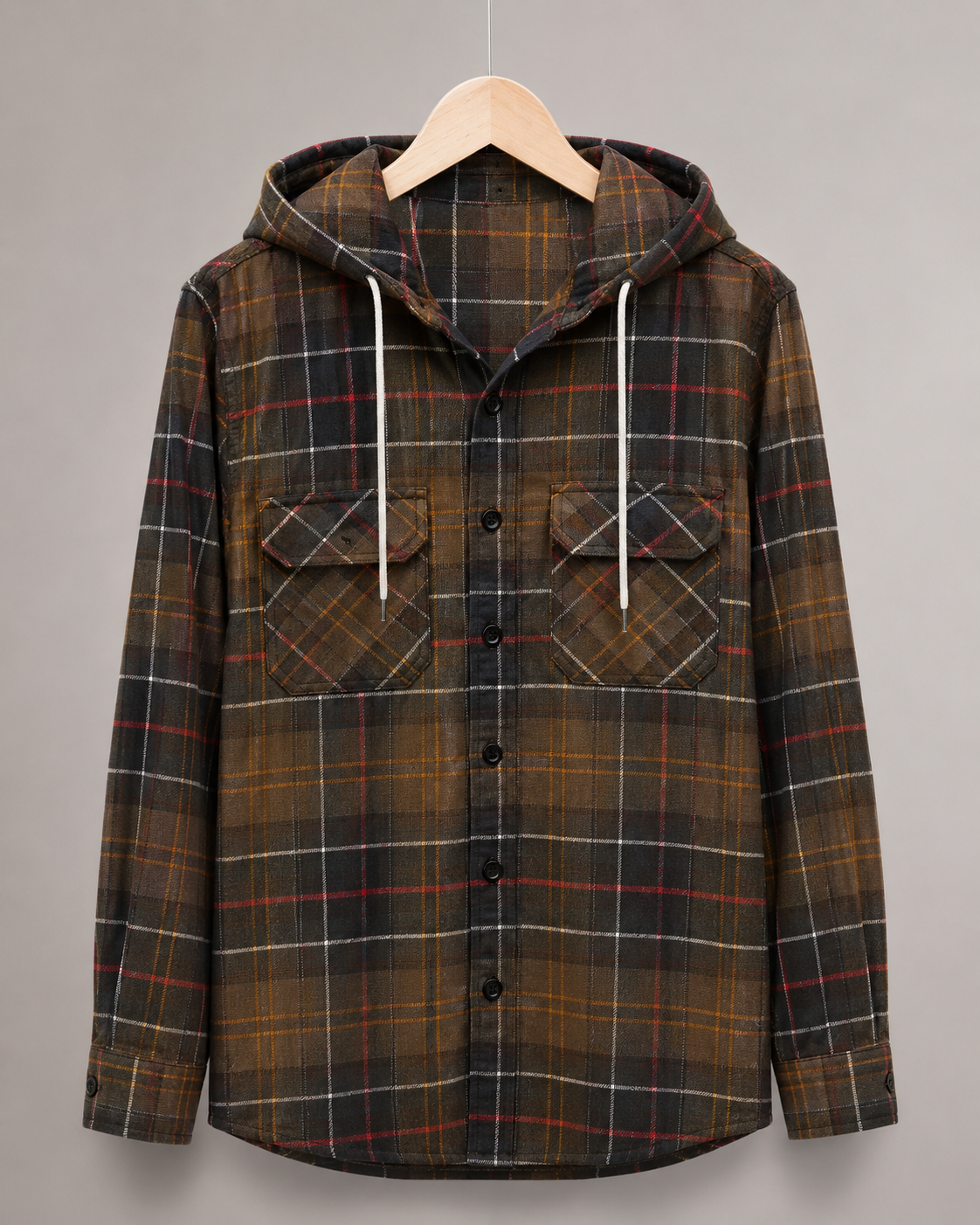Premium Flannel Hooded Shirt #1222