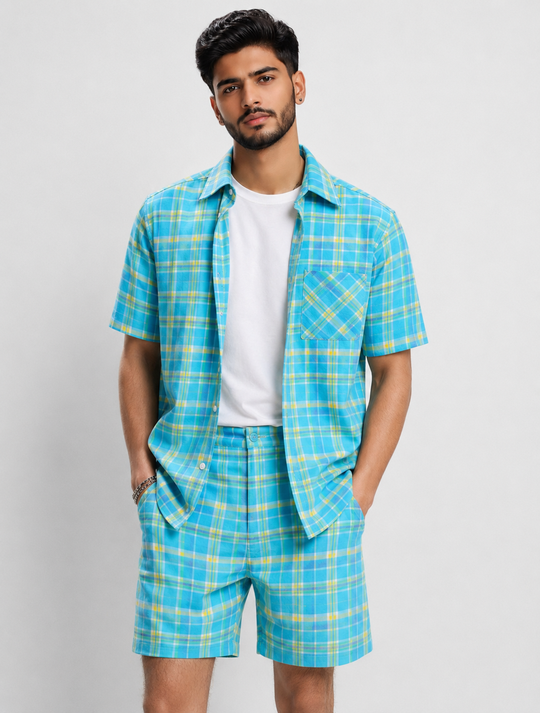 Pure Cotton Shirt & Shorts Co-ord Set #1173