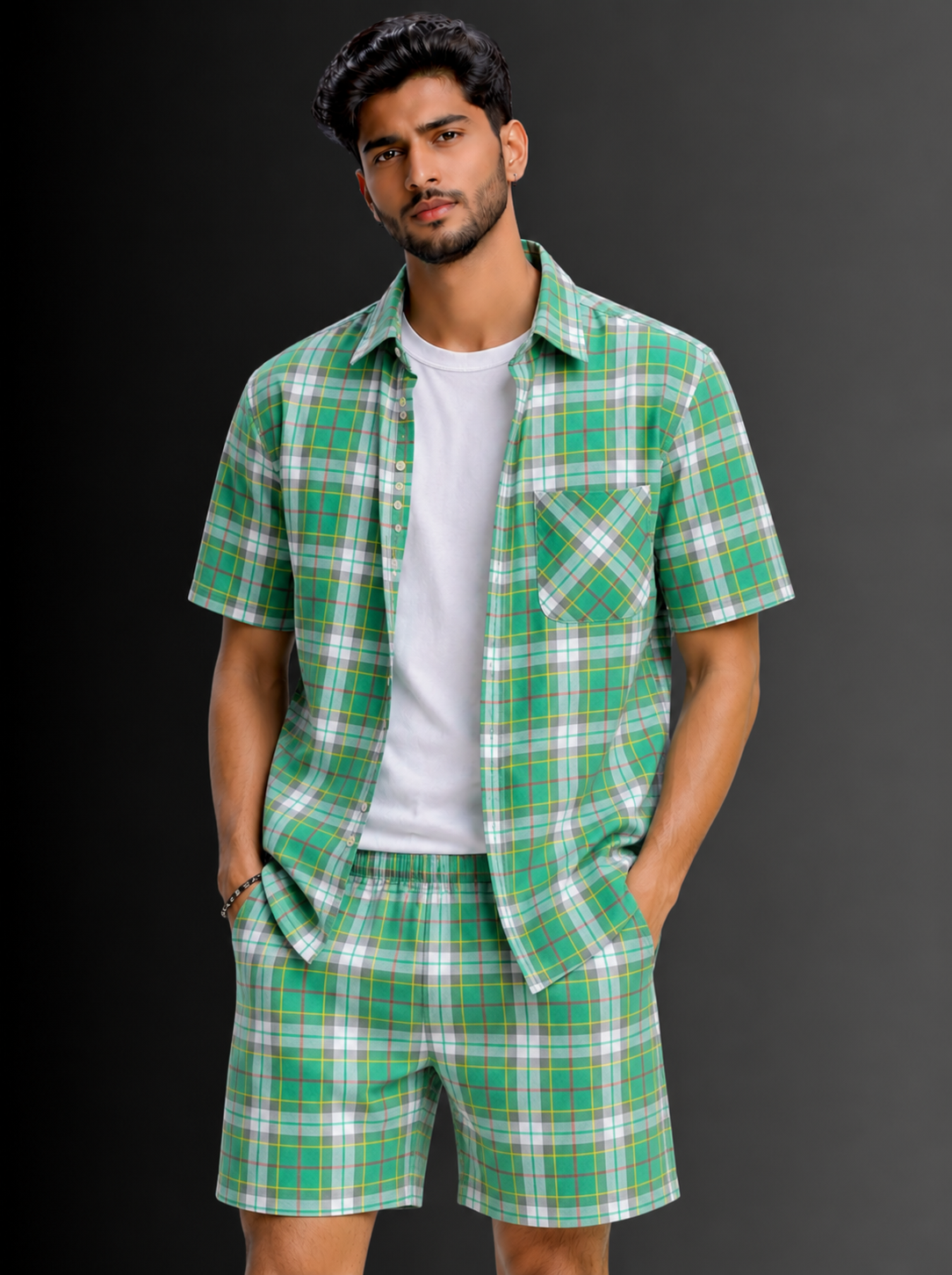 Pure Cotton Shirt & Shorts Co-ord Set #1174