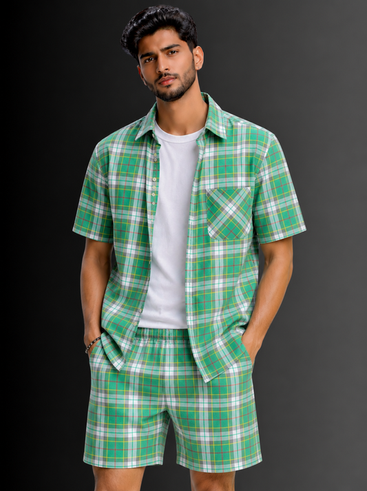 Pure Cotton Shirt & Shorts Co-ord Set #1174