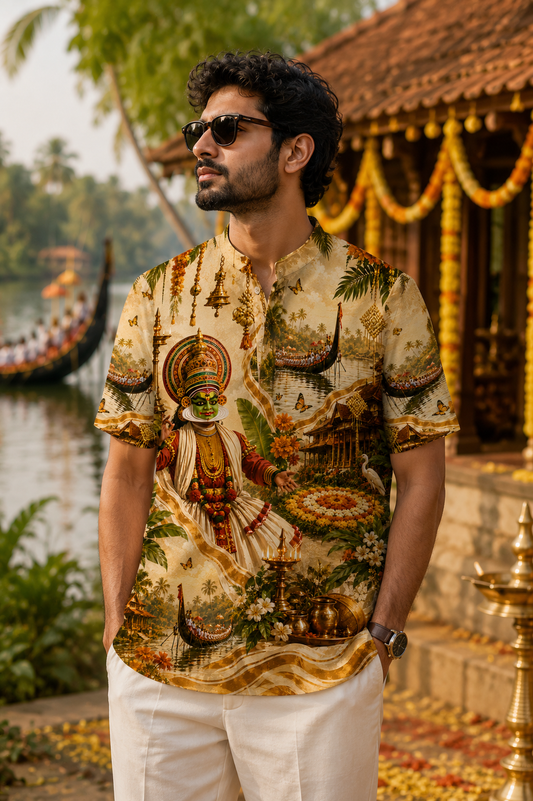 Men's Printed Short Kurta #1207