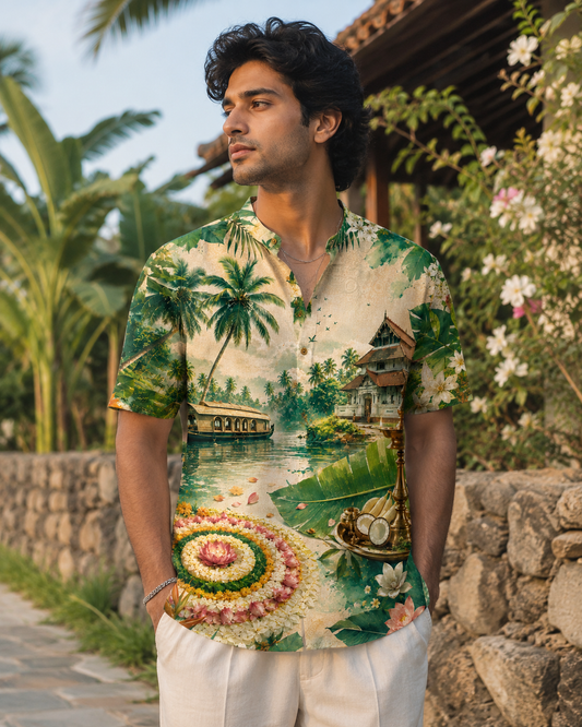 Men's Printed Short Kurta #1209