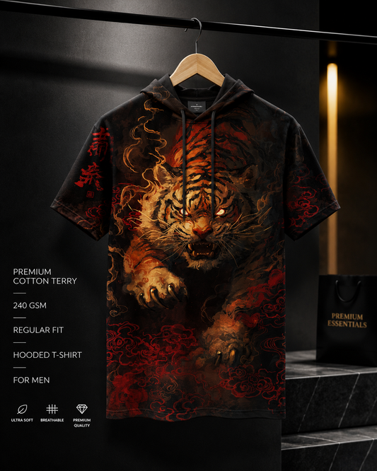 Hooded T-shirt in Premium Cotton #1120