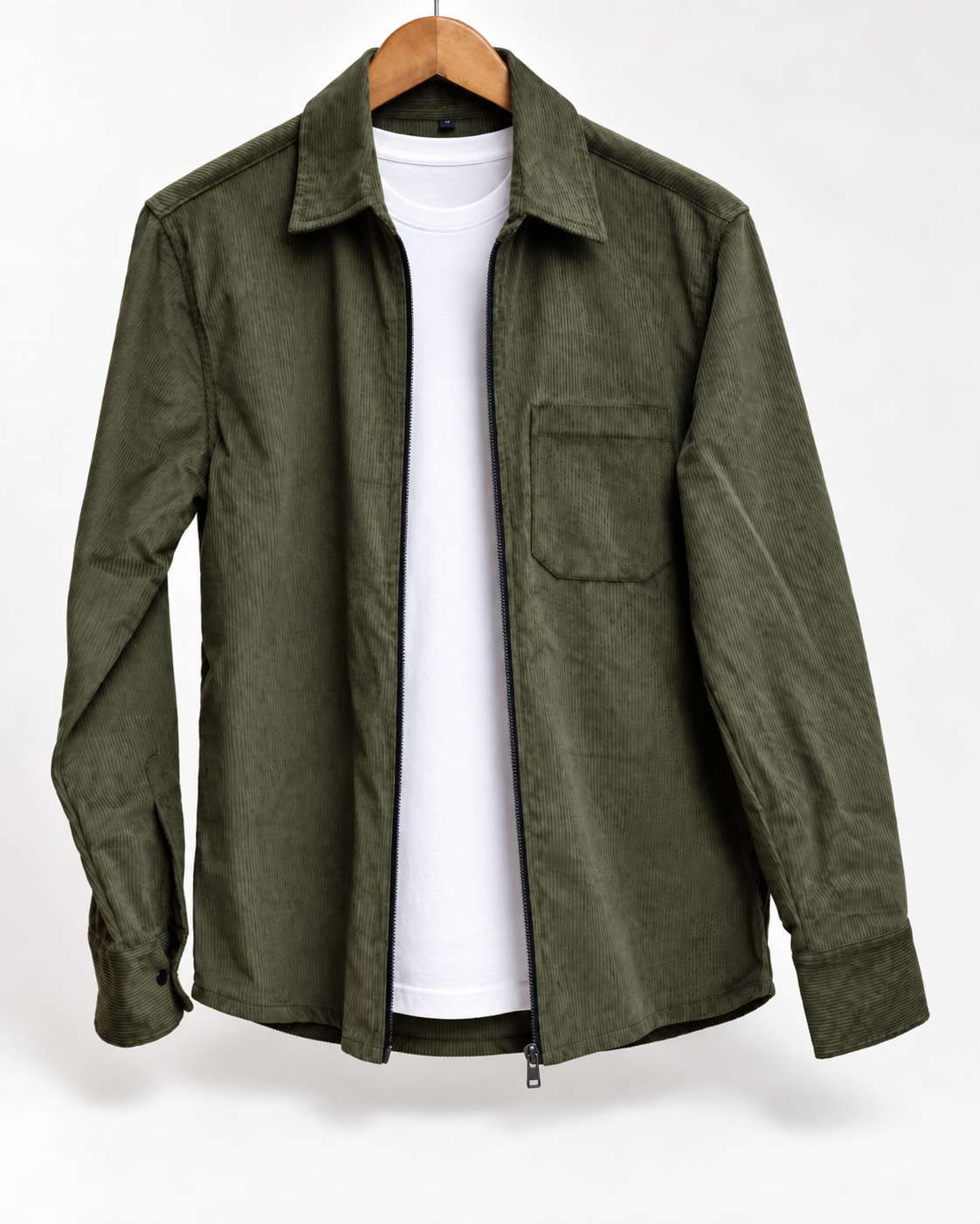 OLIVE GREEN - Premium Corduroy Shacket #1266