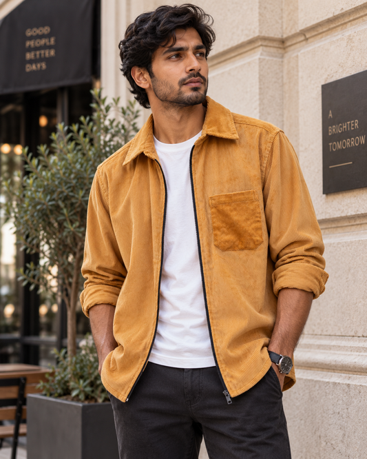 GOLD MUSTARD - Premium Corduroy Shacket #1268