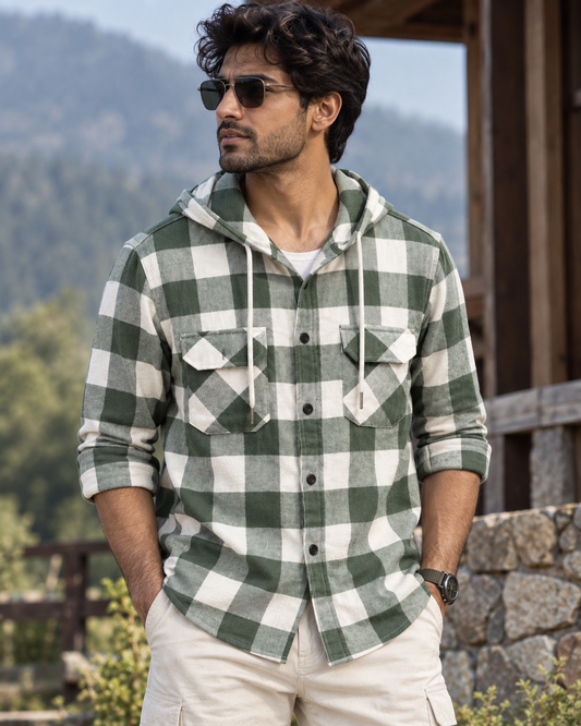 Premium Flannel Hooded Shirt #1274