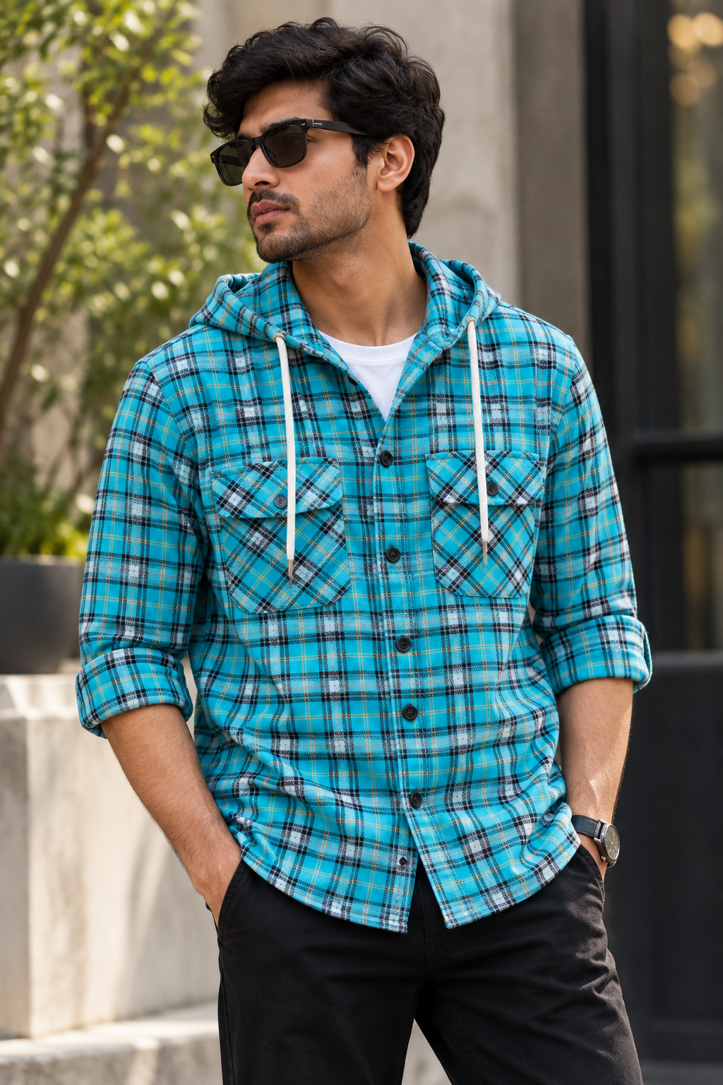 Premium Flannel Hooded Shirt #1275