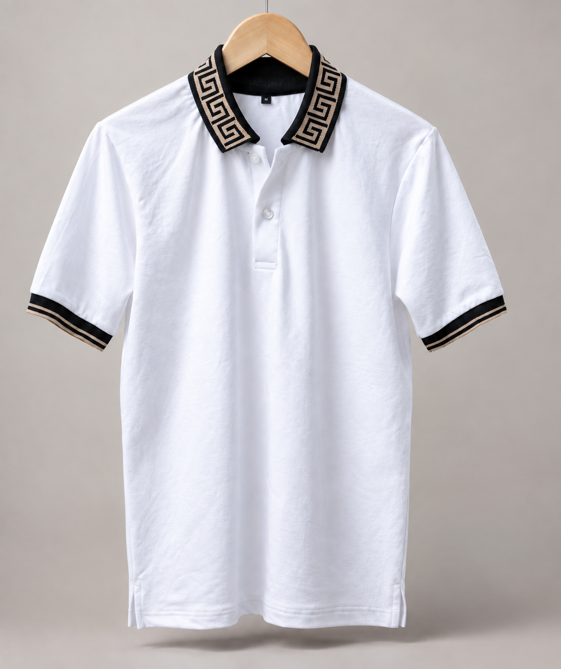 Premium Polo T-shirt with Greek Key Collar #1276