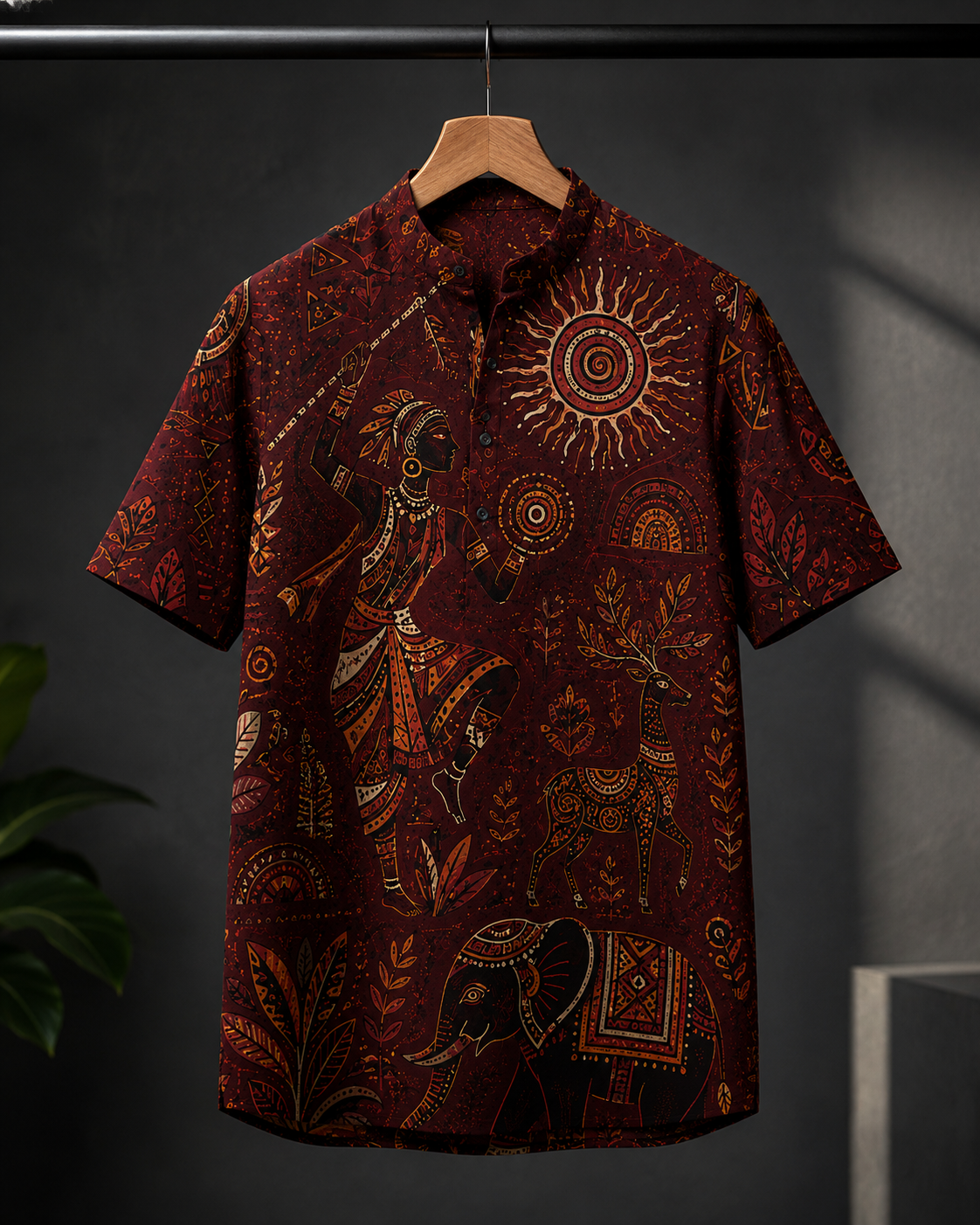Men's Printed Short Kurta #1237