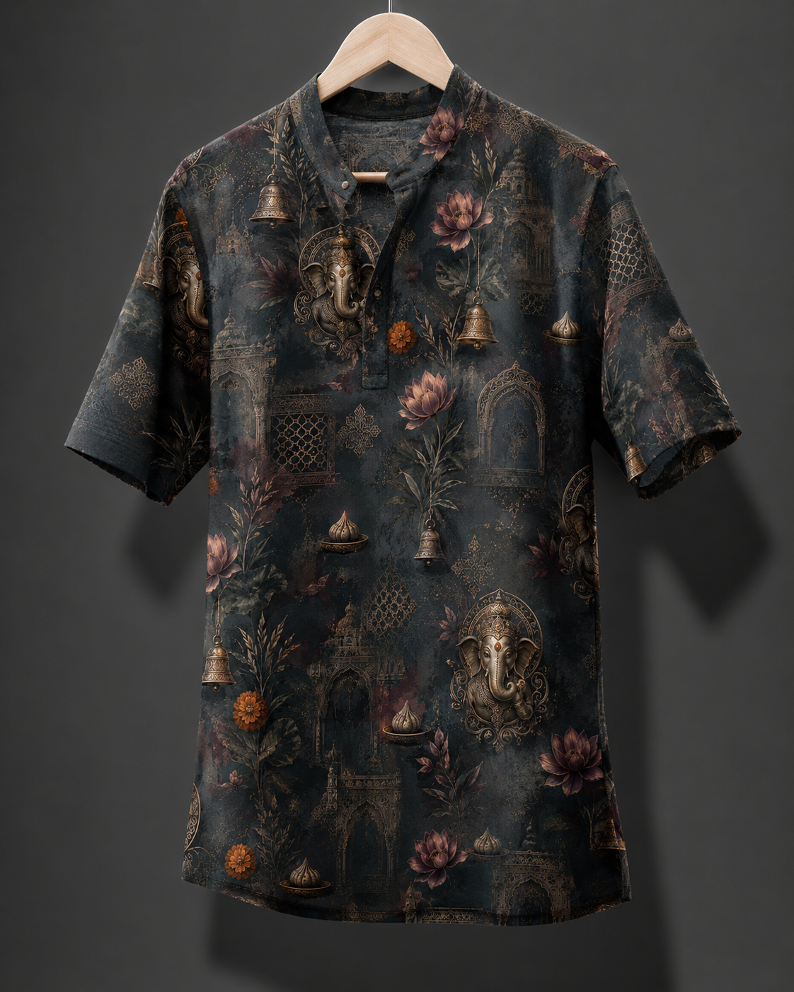 Men's Printed Short Kurta #1239