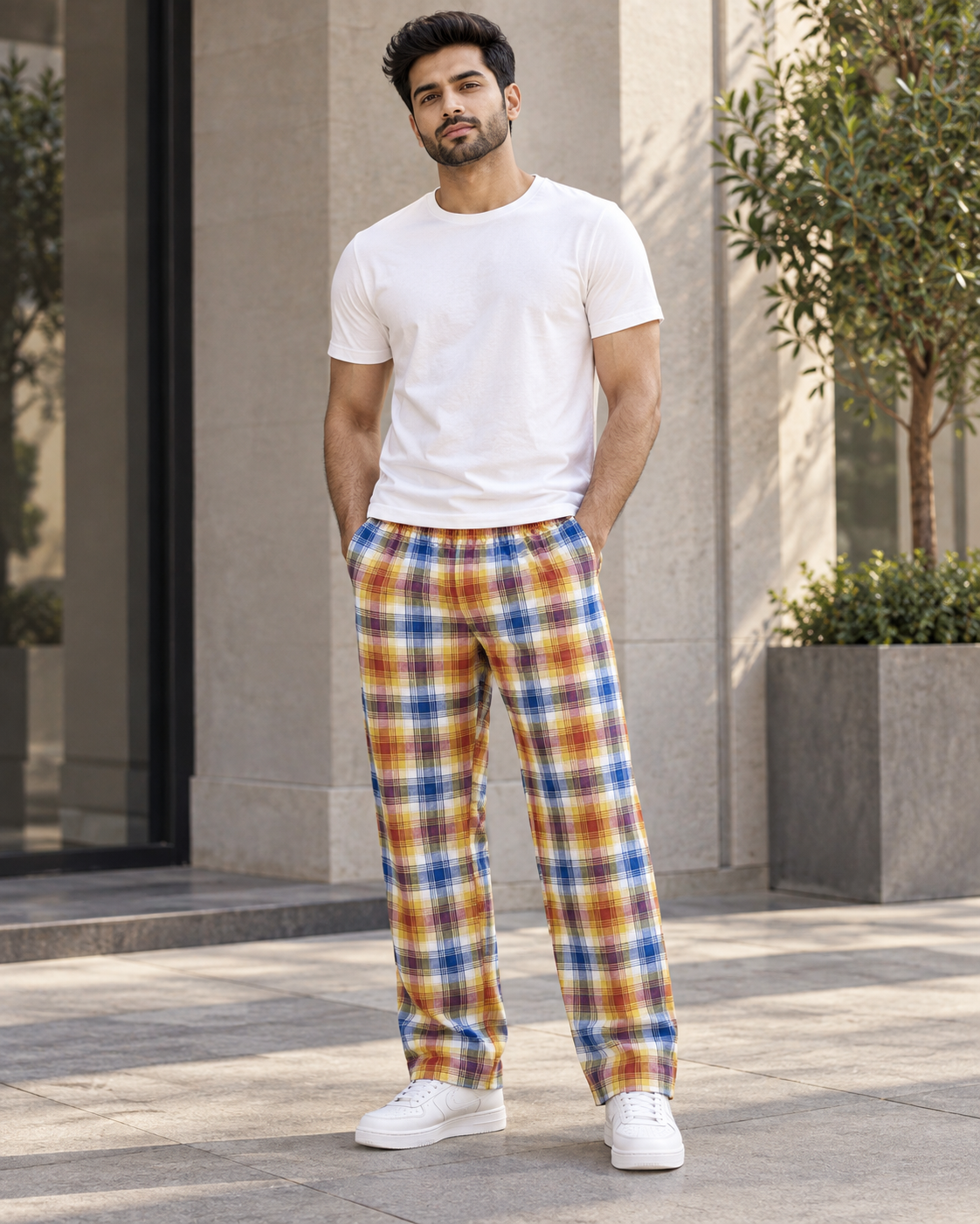 Straight-Fit Jogger Pants (Prism Checks) #1290