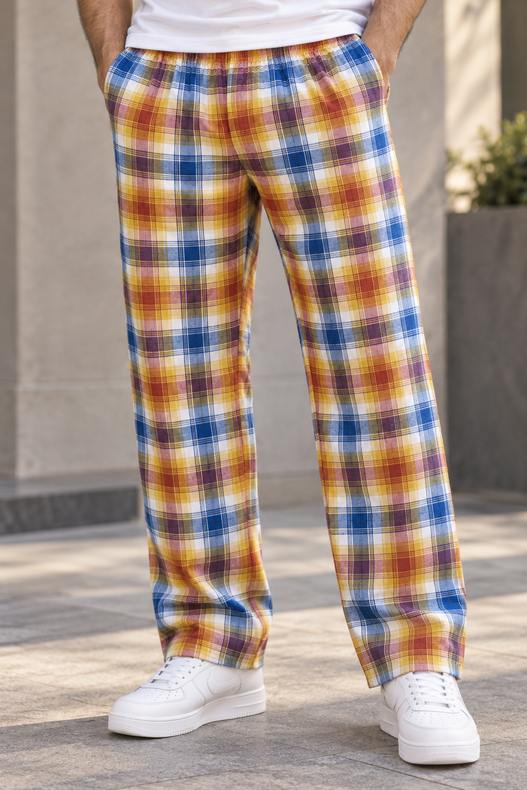 Straight-Fit Jogger Pants (Prism Checks) #1290