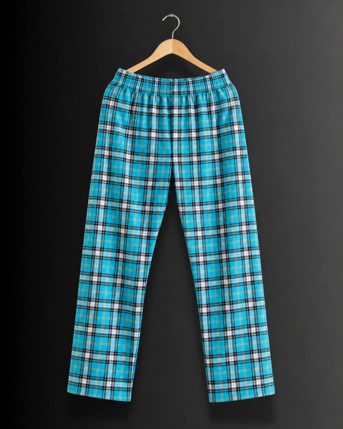 Straight-Fit Jogger Pants (Turquoise Checks) #1292