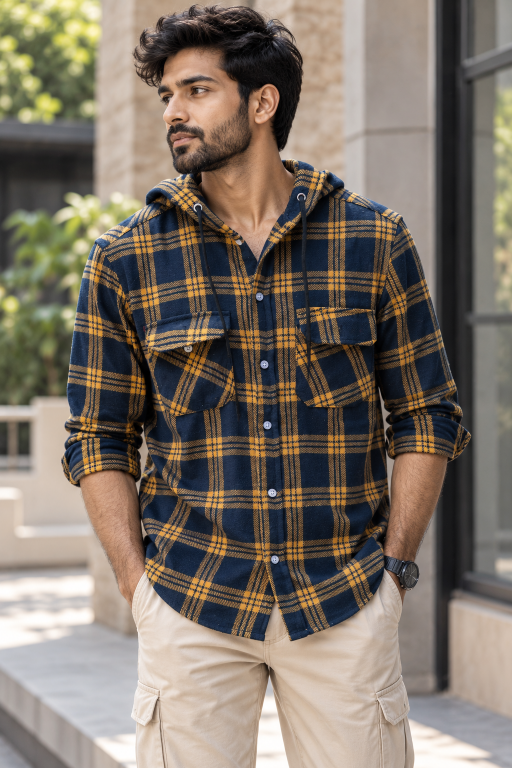 Premium Flannel Hooded Shirt #1307