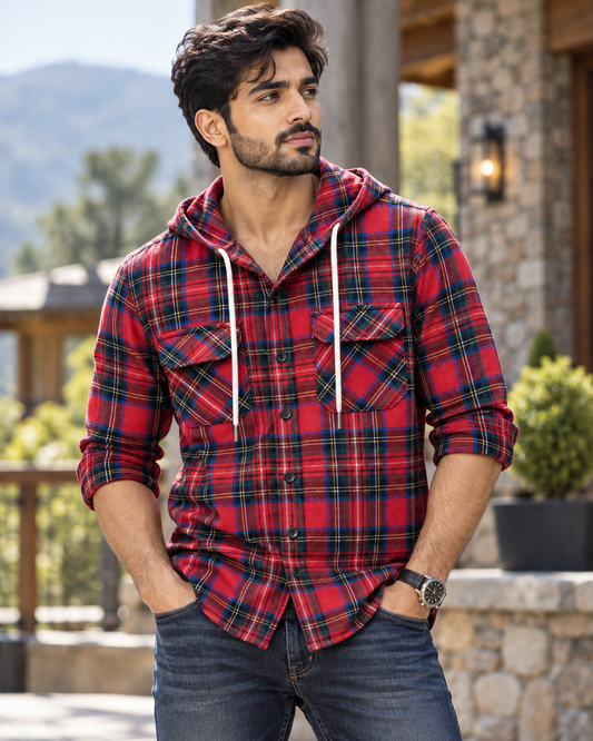 Premium Flannel Hooded Shirt #1308