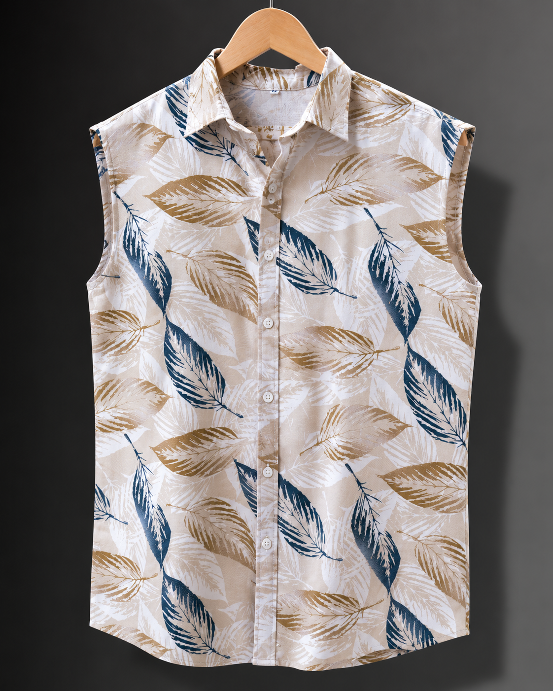 Sleeveless Shirt for Men in 100% Cotton #1243
