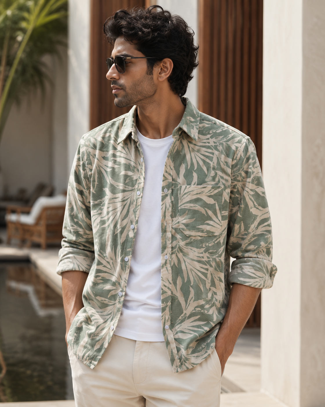 TROPIC PRINT - Premium Corduroy Shirt #1248