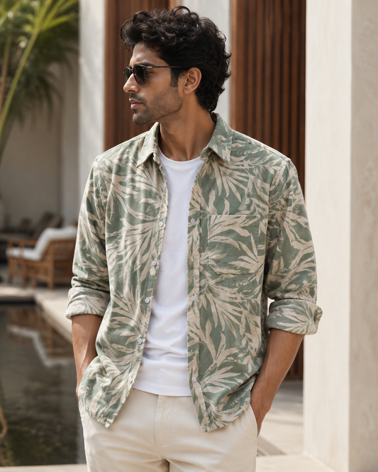 TROPIC PRINT - Premium Corduroy Shirt #1248