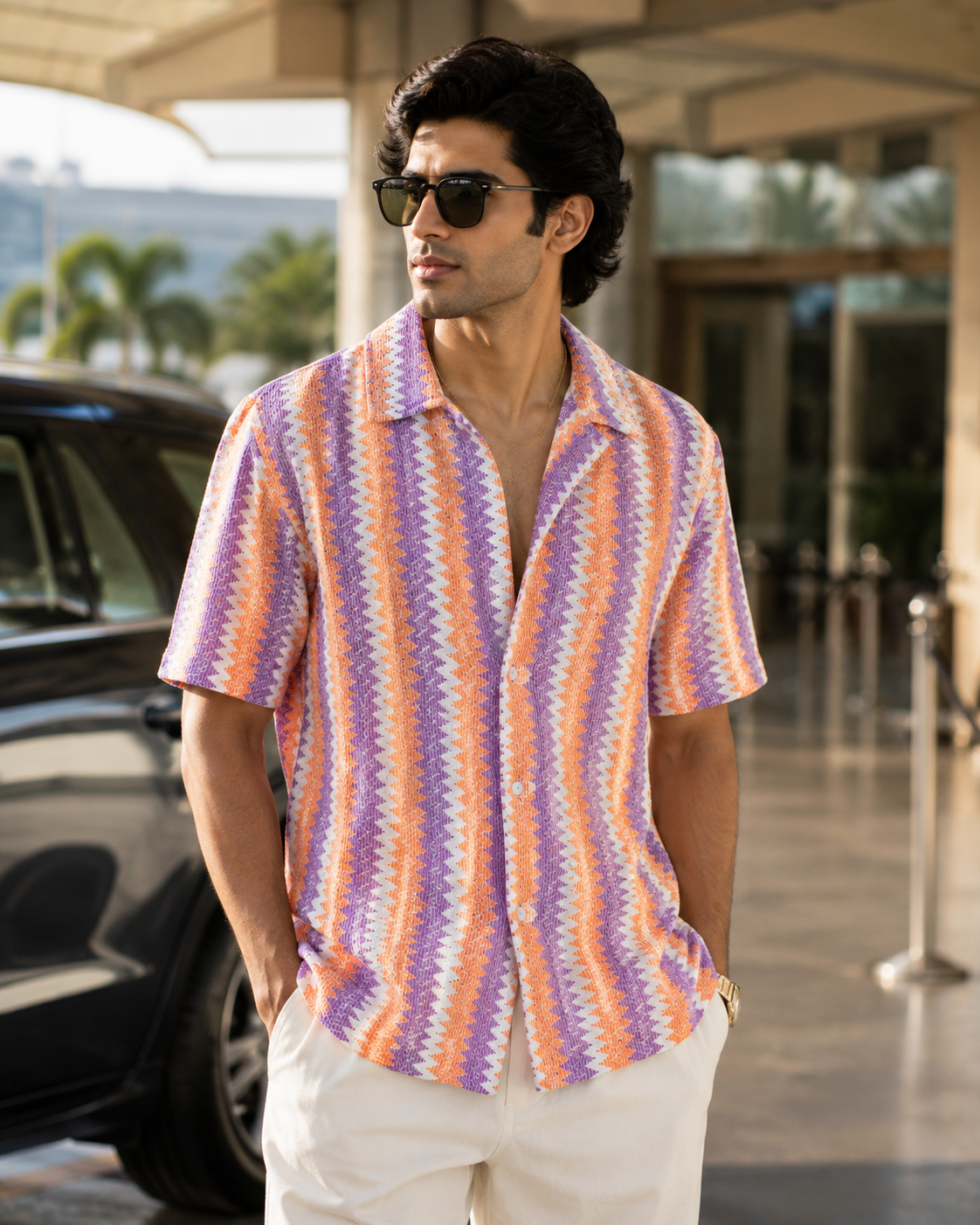 Chevron Knit Shirt for Men #1251