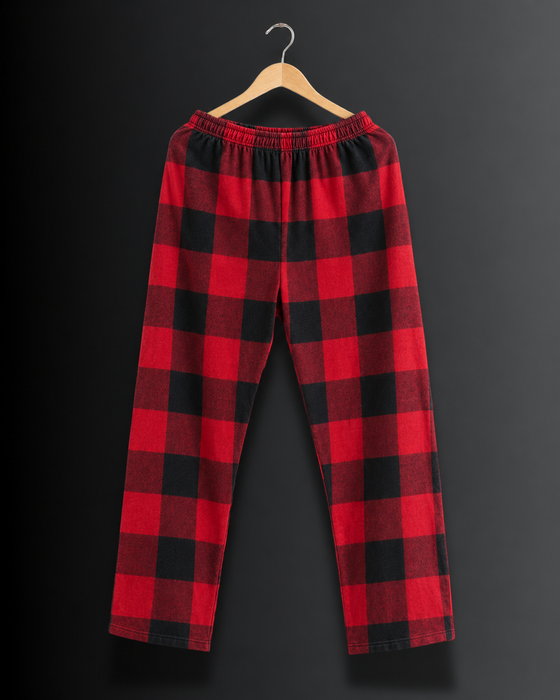 Straight-Fit Jogger Pants (Apple Red Checks) #1256