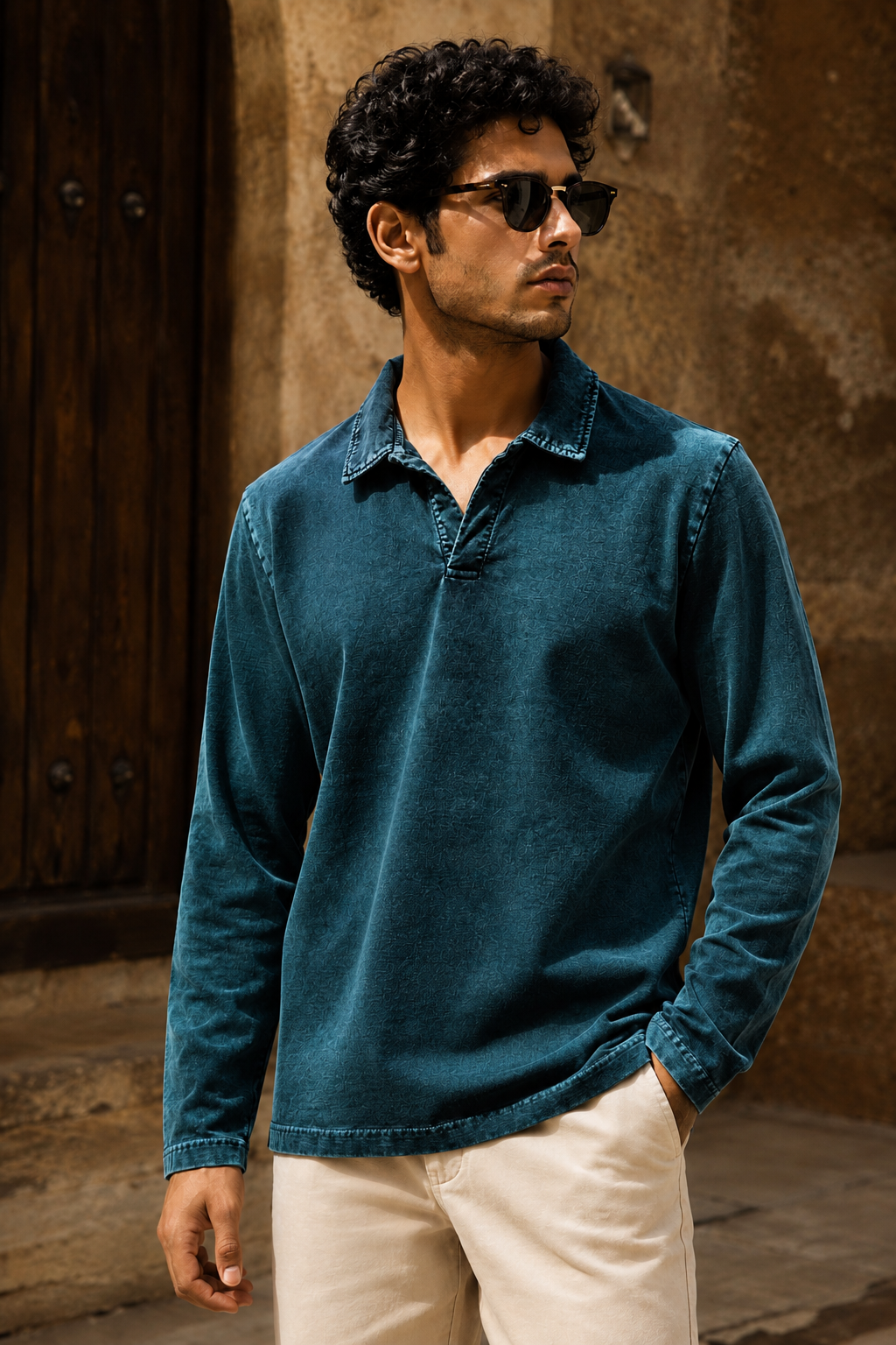 SEA GREEN - Acid-Wash Vintage Polo Tee #1187
