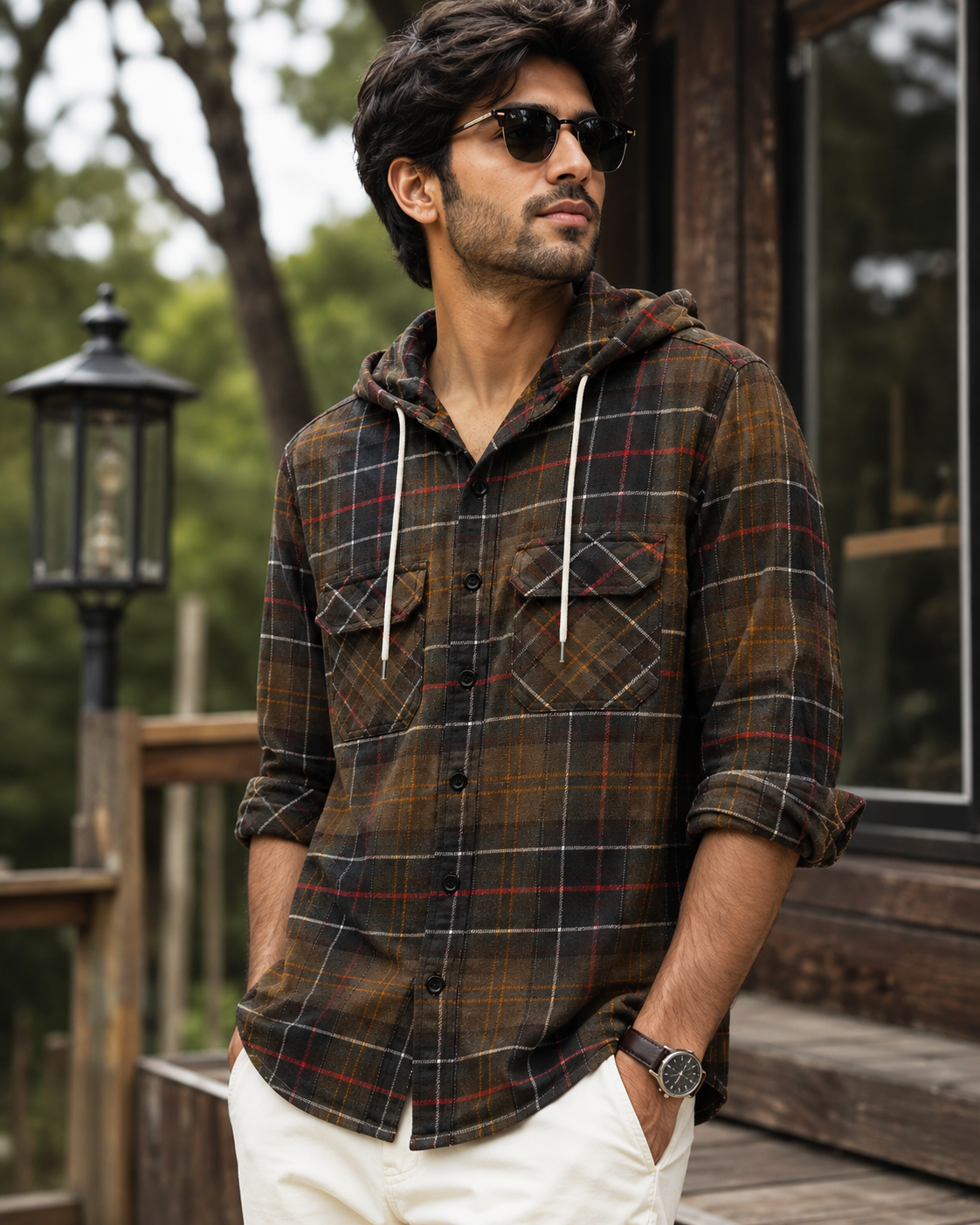 Premium Flannel Hooded Shirt #1222