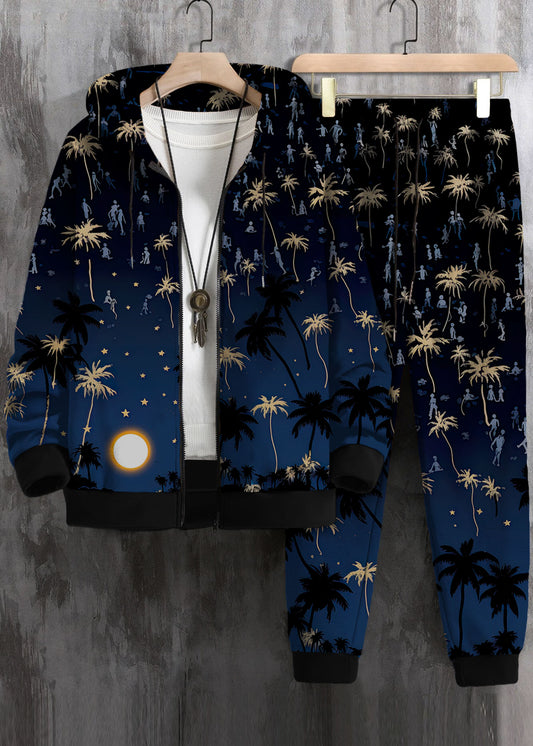 Men Zip Up Drawstring Hoodie & Sweatpants Co-ord Set Without Tee #878
