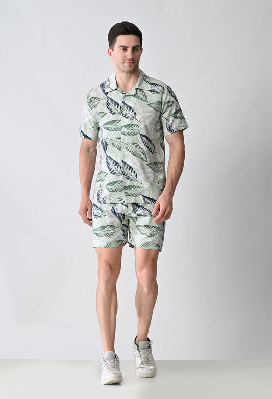 Printed Shirt & Shorts Co-ord Set #768