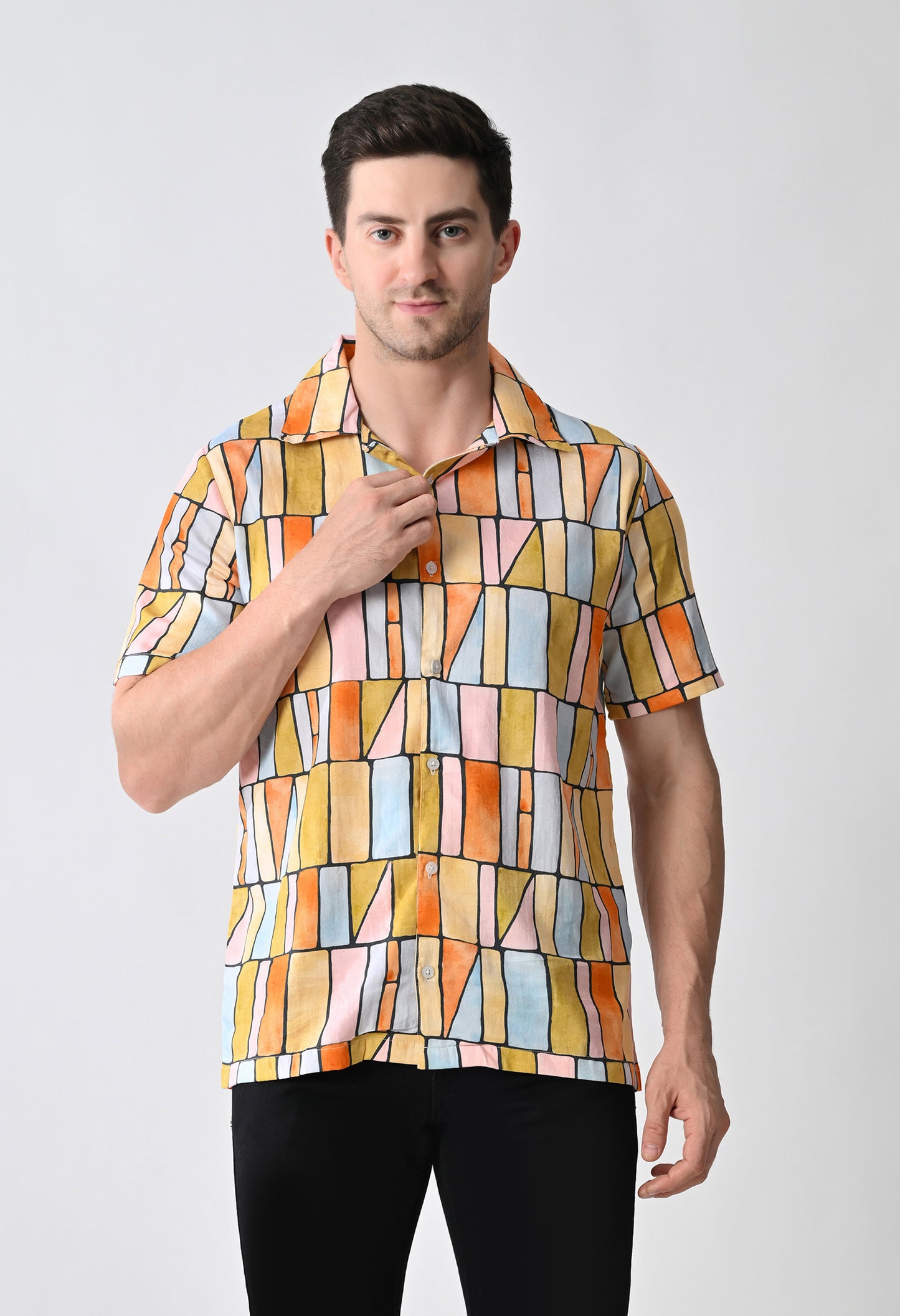 Hawaiian Shirt with Cuban Collar #713