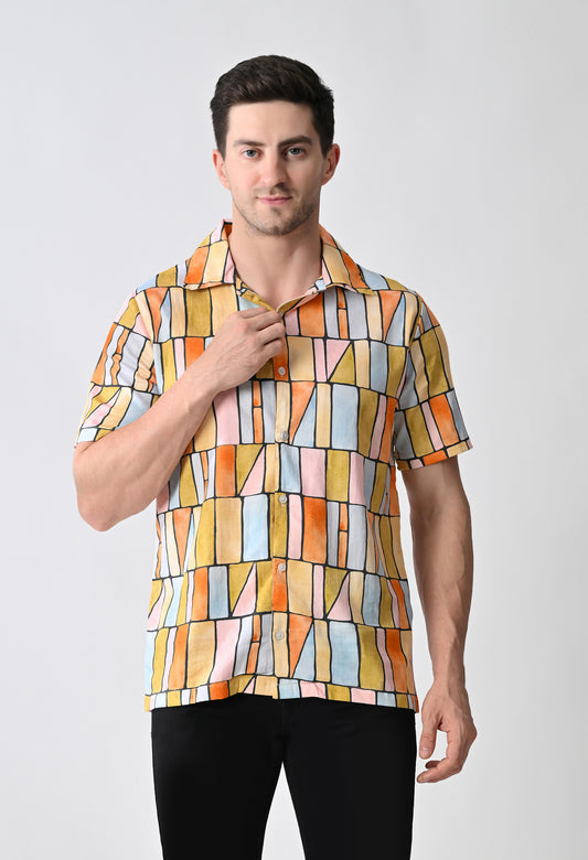 Hawaiian Shirt with Cuban Collar #713