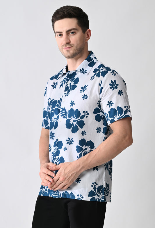 Hawaiian Shirt with Cuban Collar #714
