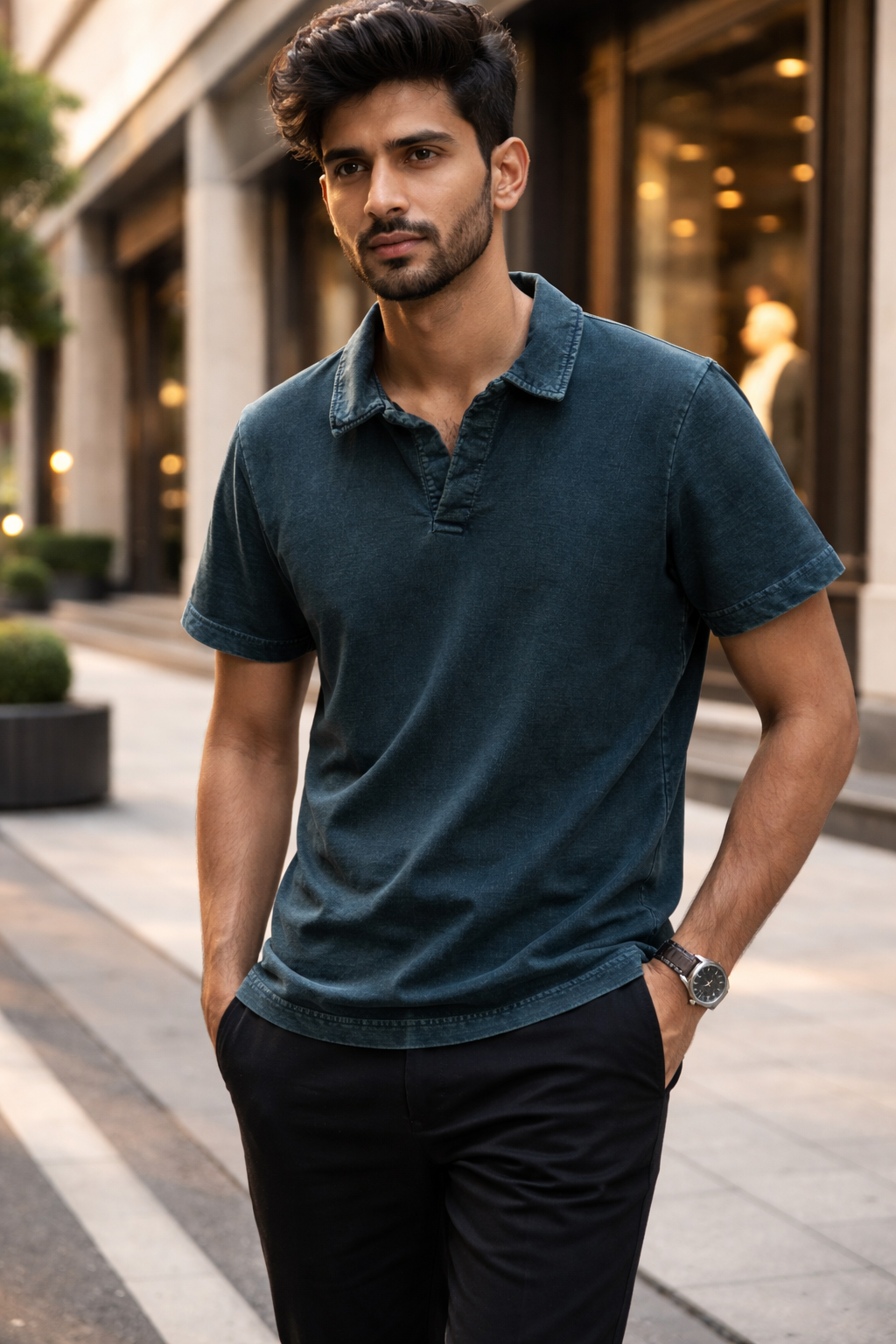 Acid-Wash Vintage Polo Tee #1044