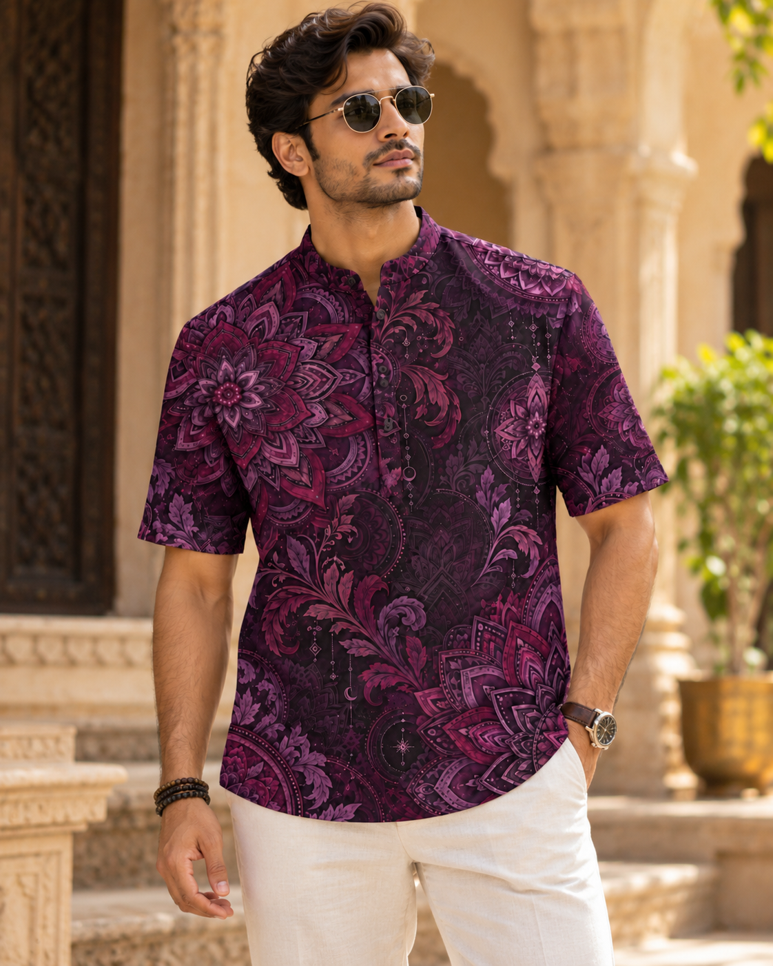 Men's Printed Short Kurta #1361