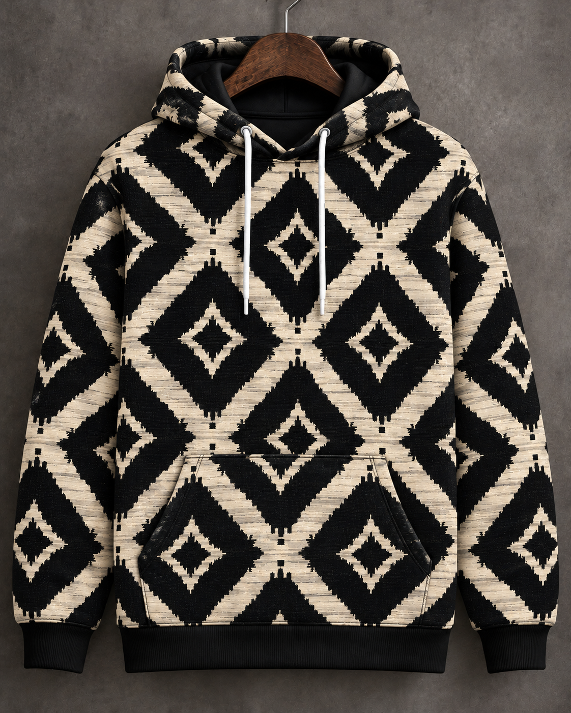 Ikat Diamond Printed Hoodie #1359