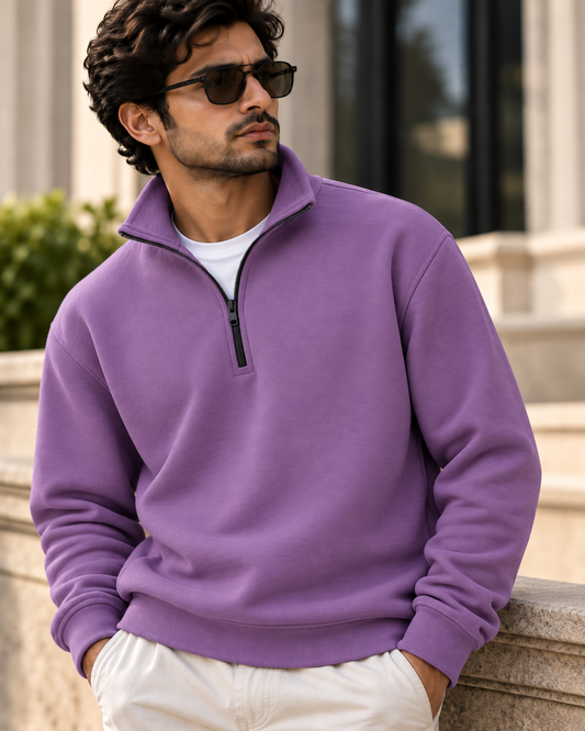 Dark Lavender - Half-Zip Sweatshirt #1373