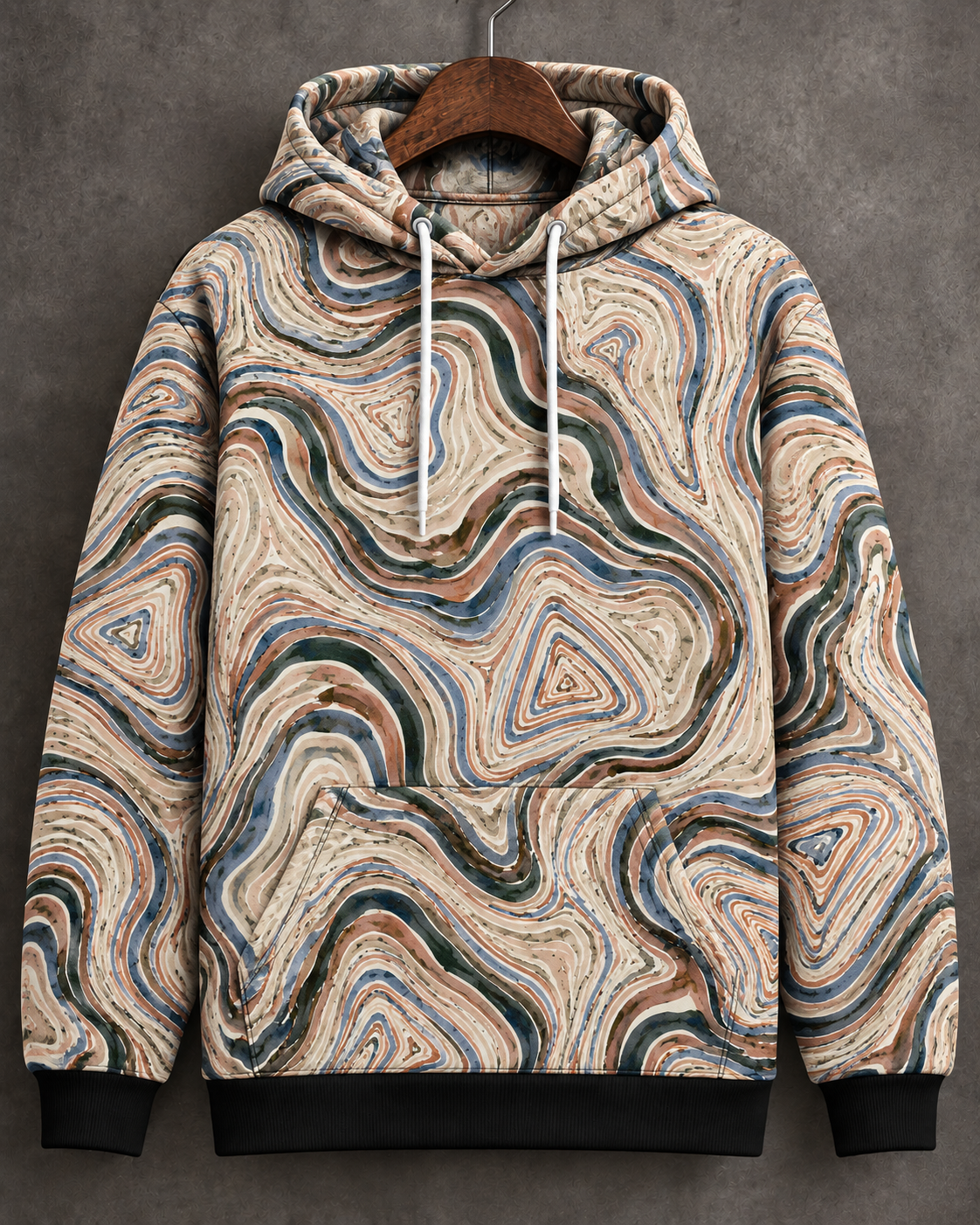 Marbled Geode Printed Hoodie #1357