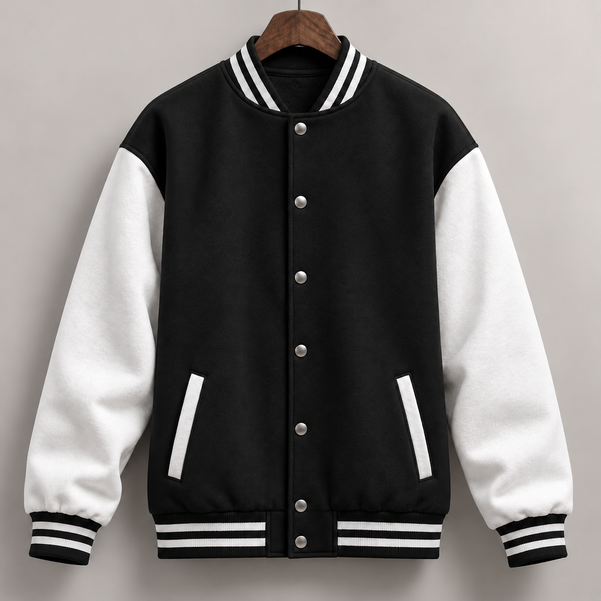 Men's Varsity Jacket (Midnight Black) #1334
